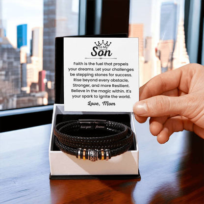 To My Son – Christmas, Birthday Gift from Mom – Love You Forever Bracelet - Personalize Memories