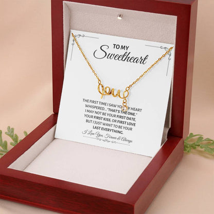 To My Sweetheart Necklace - Gift for Love on Valentine’s Day & Special Days - Scripted Love Necklace - Personalize Memories