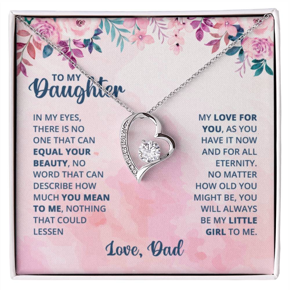To My Daughter Necklace - Equal Your Beauty - Dad to Daughter Gift - Forever Love Necklace - Personalize Memories