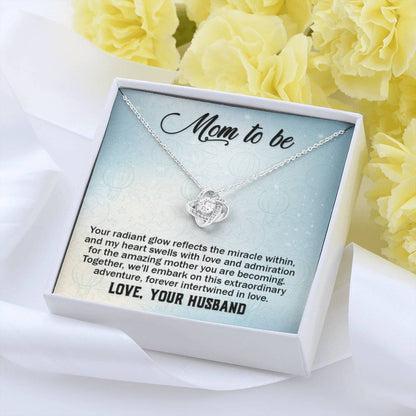 To a wonderful first time Mom - Love Knot Necklace - Best Gift from Husband to New Mom - Personalize Memories