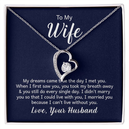 To My Beautiful Wife Necklace - Romantic Anniversary & Valentine’s Day Jewelry Gift from Husband to Wife - Forever Love Necklace - Personalize Memories