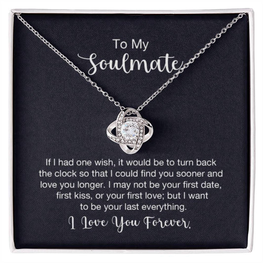 To My Soulmate Necklace - Soulmate Gift for Her for Valentine’s Day & Every Day Love - Love Knot Necklace - Personalize Memories