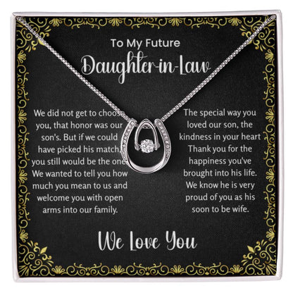 To My Future Daughter In Law - Lucky In Love Necklace - Gift for Bonus Daughter - Personalize Memories