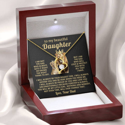 To My Daughter Necklace - Heartfelt Christmas Surprise from Daddy - Forever Love Necklace - Personalize Memories