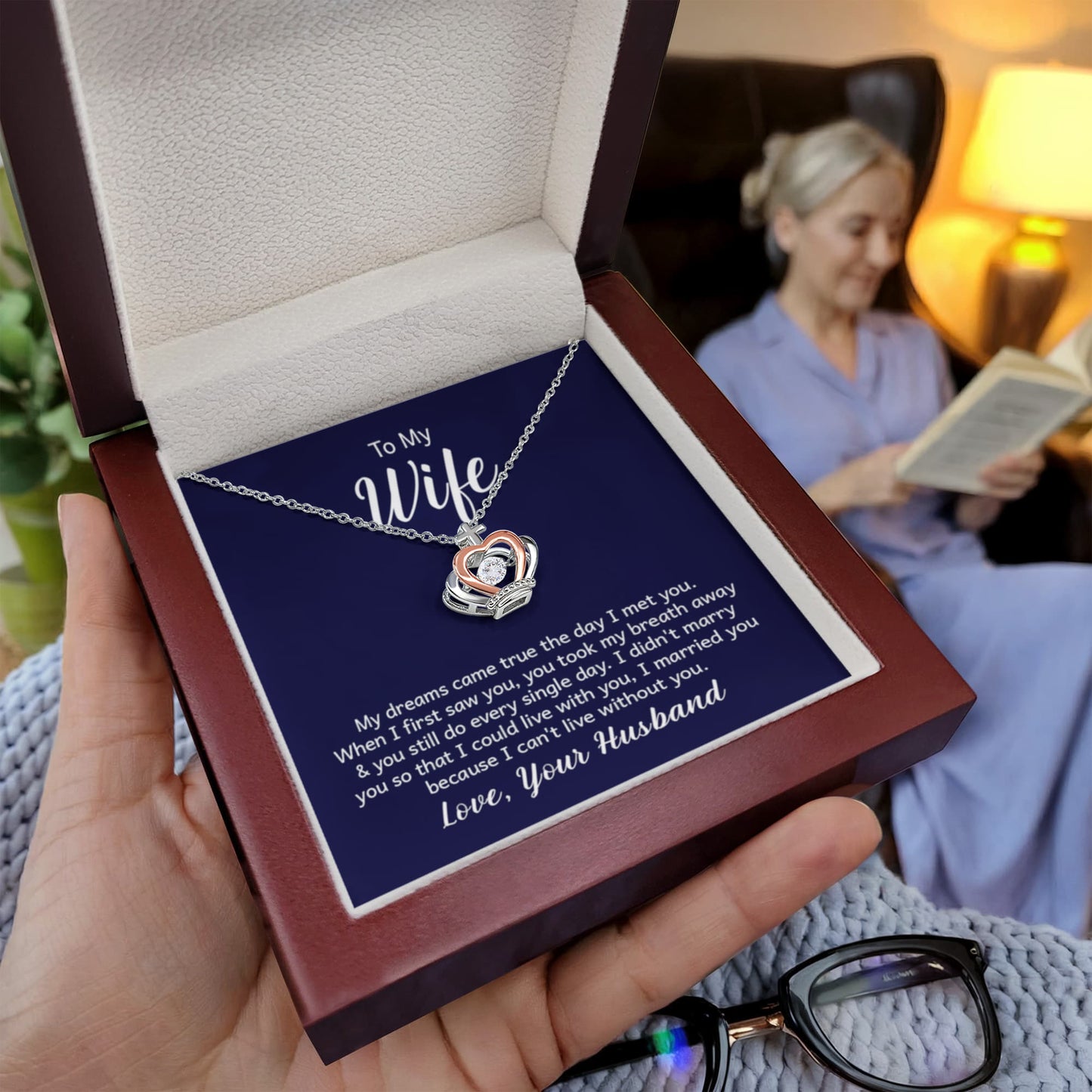 To my wife - my dreams came true the day I met you Doctor Wife - Crown Pendant Necklace - Personalize Memories