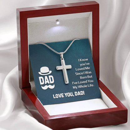 Dad - I know - Artisan Cross Necklace Gift for Dad - Personalize Memories