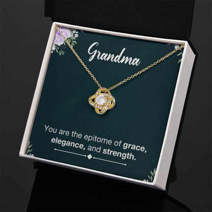 Grandma Necklace from Grandkids Grandma - Love Knot Necklace - Personalize Memories