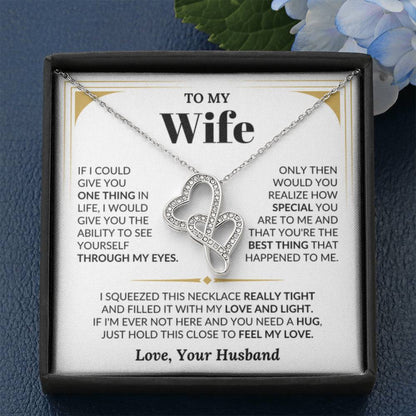 To My Wife Necklace - Anniversary Gift for Her - Birthday Christmas Gifts for Wife - Gifts for Soulmate - Gifts for Her - Heart-to-heart Pendant Necklace - Personalize Memories