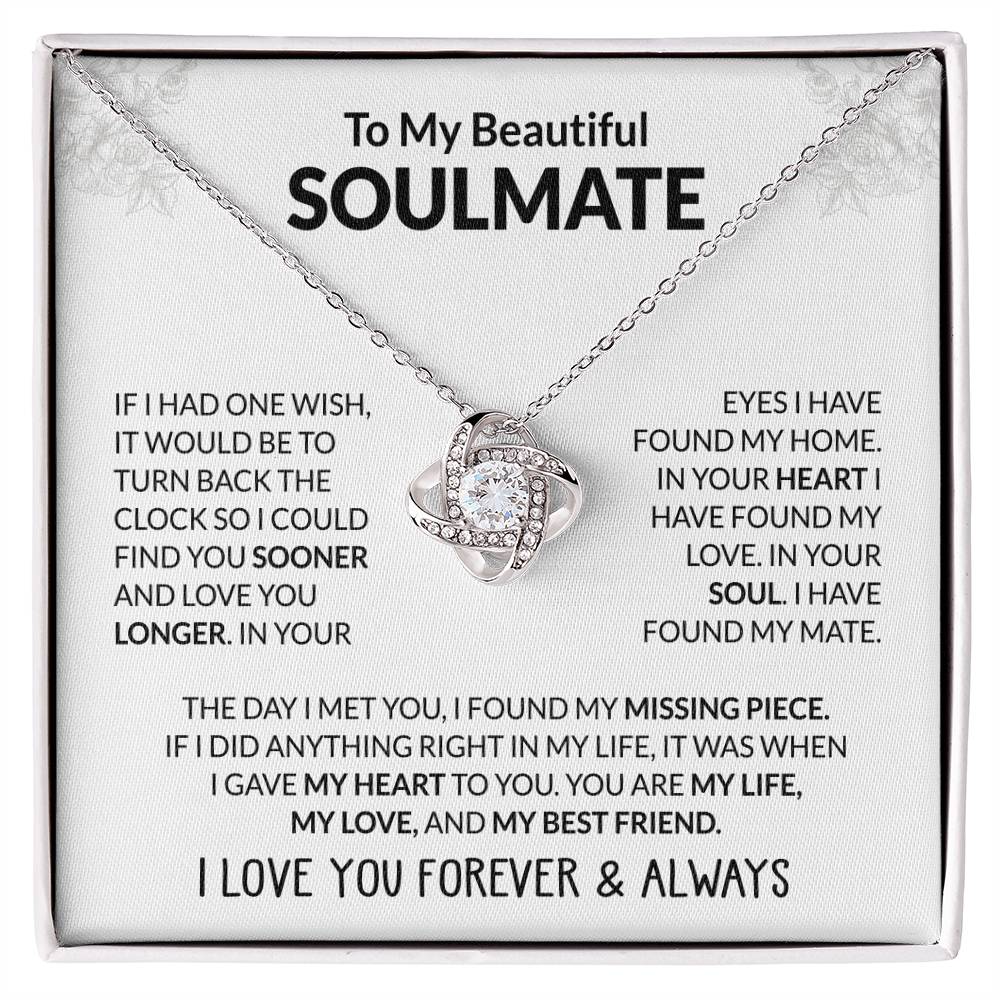 Gift for Soulmate - The Day I Met You - Love Knot Necklace - Personalize Memories