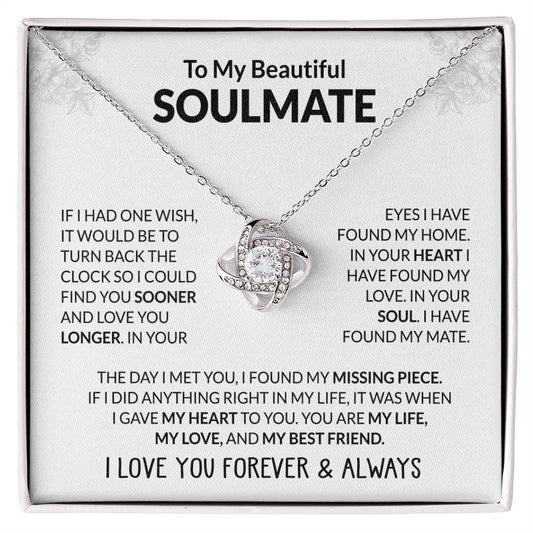 Gift for Soulmate - The Day I Met You - Love Knot Necklace - Personalize Memories