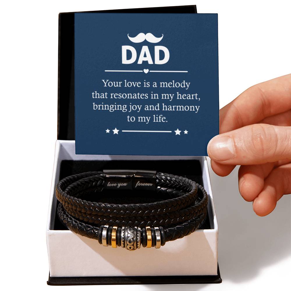 Present for Dad - Your love is a melody - Love You Forever Bracelet - Personalize Memories
