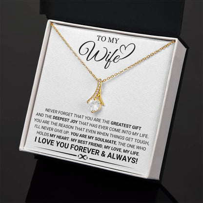 Gift for Wife from Husband - You're The Greatest Gift - Alluring Beauty Necklace - Personalize Memories