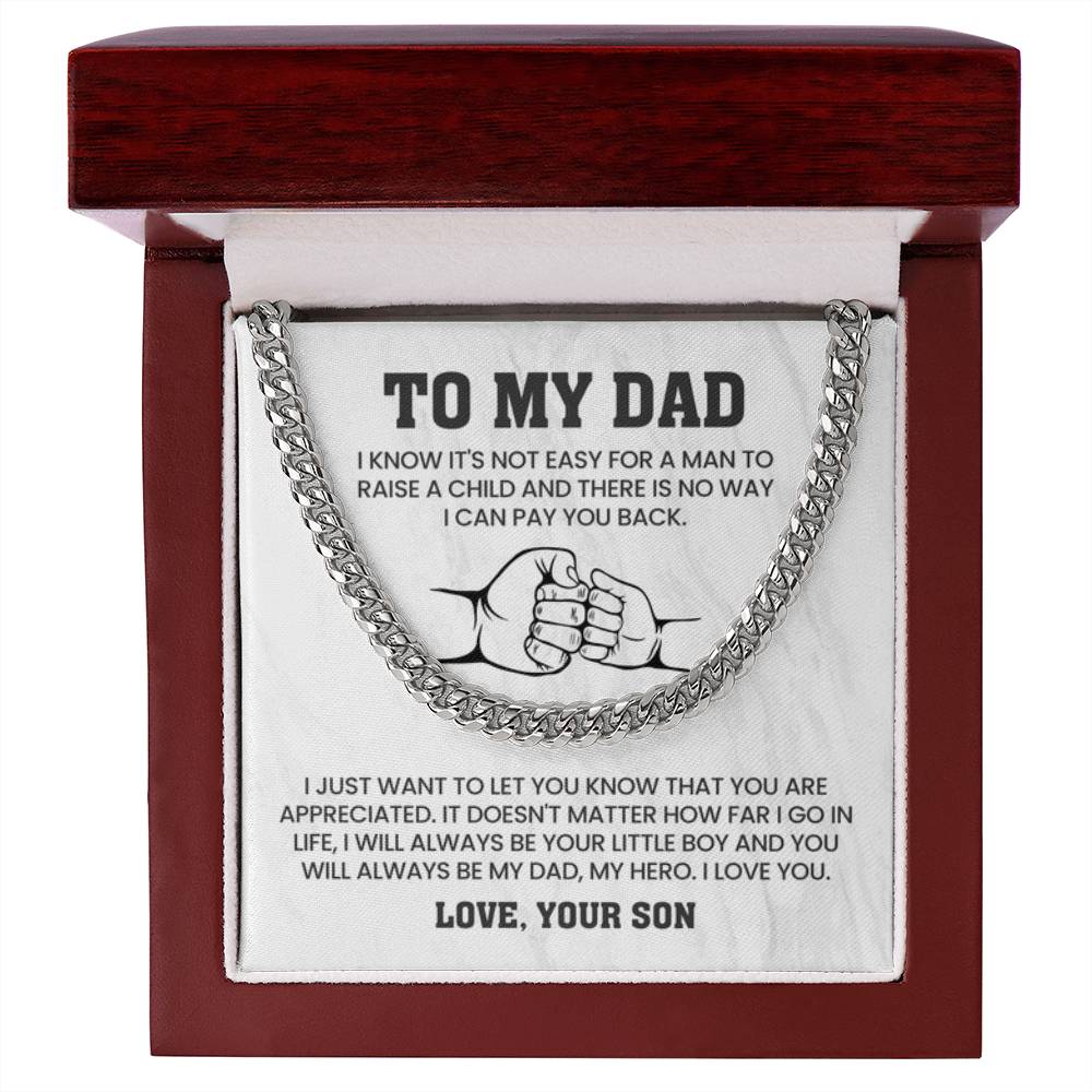 To My Dad Gift from Son - Cuban Link Chain - Personalize Memories
