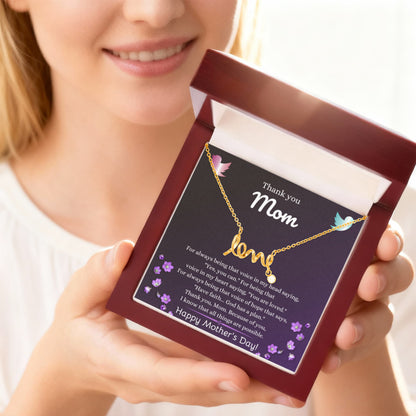 Mother's Day Present for Mom - Scripted Love Necklace - Personalize Memories