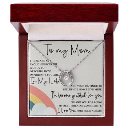 To My Mom - I'm Forever Grateful For You - Lucky In Love Necklace - Sentimental Gift for Mom - Personalize Memories
