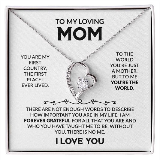 Gift for Mom - I Am Forever Grateful - Forever Love Necklace - Personalize Memories