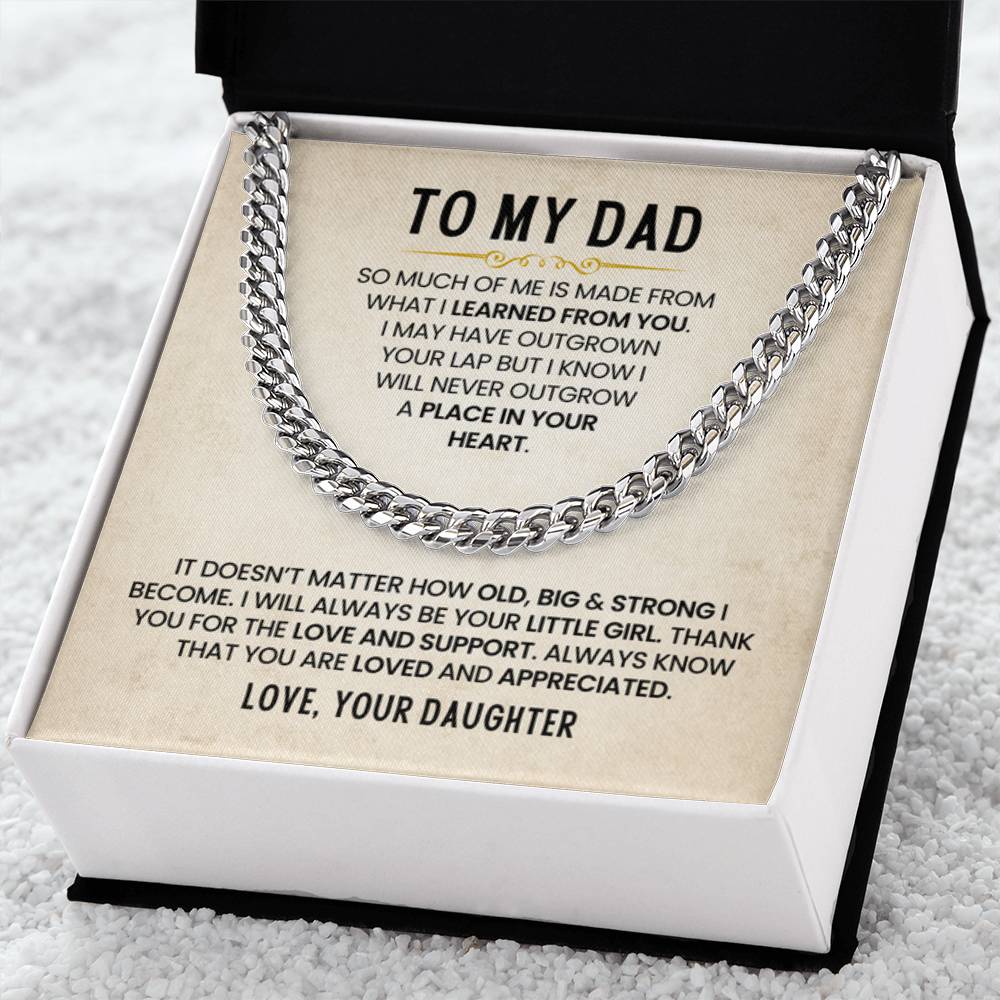Gift for Dad from Daughter - Cuban Link Chain - Personalize Memories