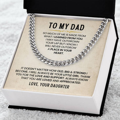 Gift for Dad from Daughter - Cuban Link Chain - Personalize Memories