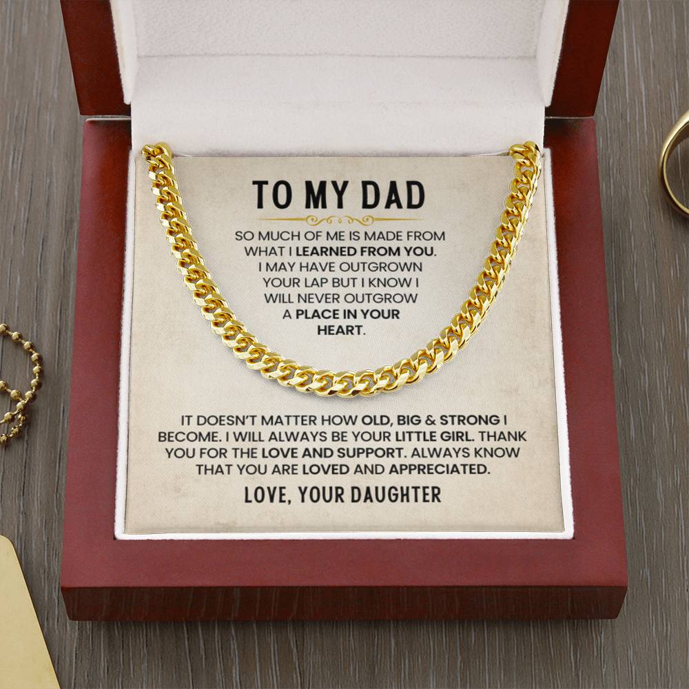 Gift for Dad from Daughter - Cuban Link Chain - Personalize Memories