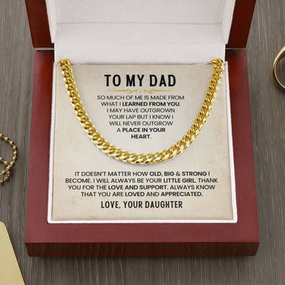 Gift for Dad from Daughter - Cuban Link Chain - Personalize Memories