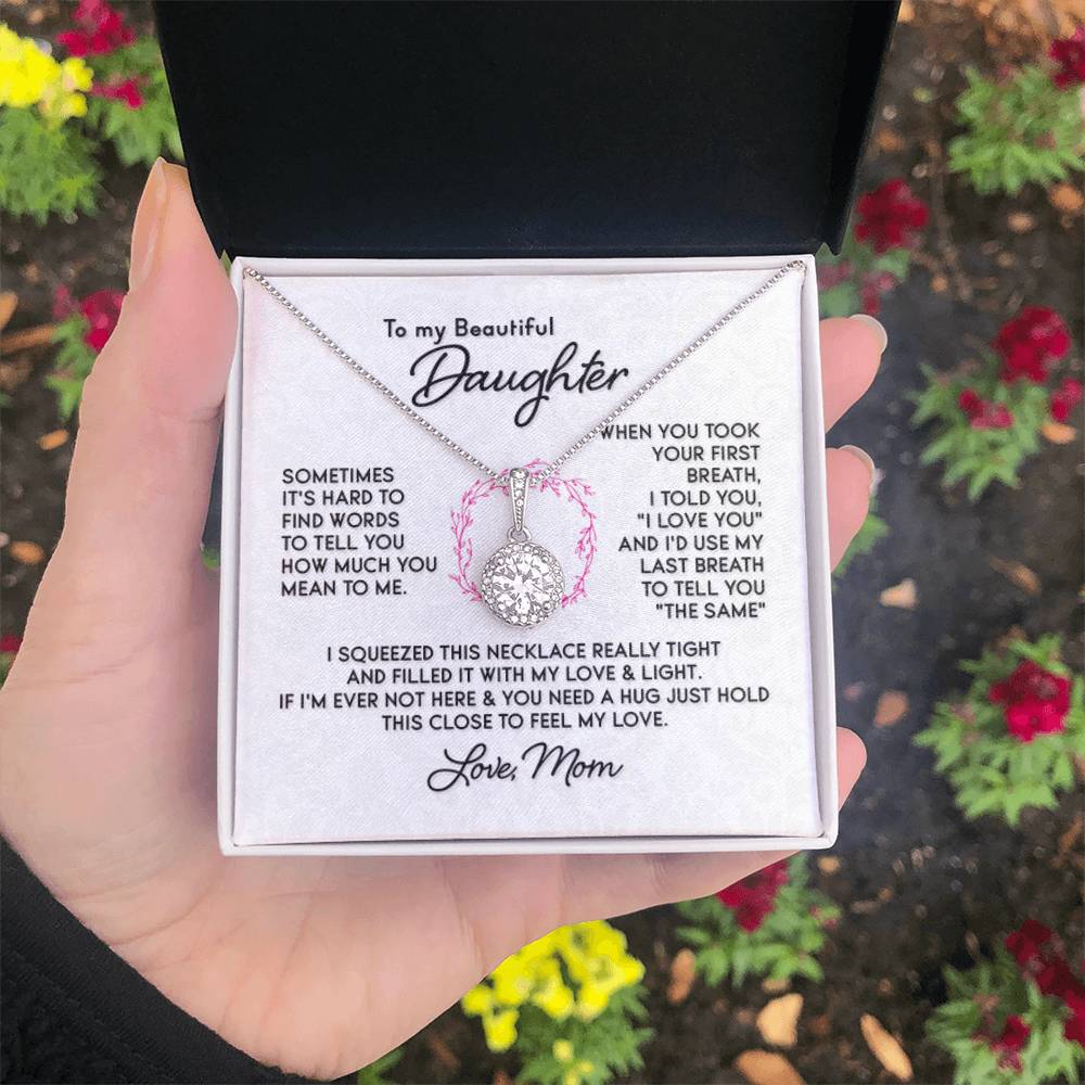To My Daughter Necklace - Beautiful Jewelry for Christmas & Mother Daughter Love - Eternal Hope Necklace - Personalize Memories