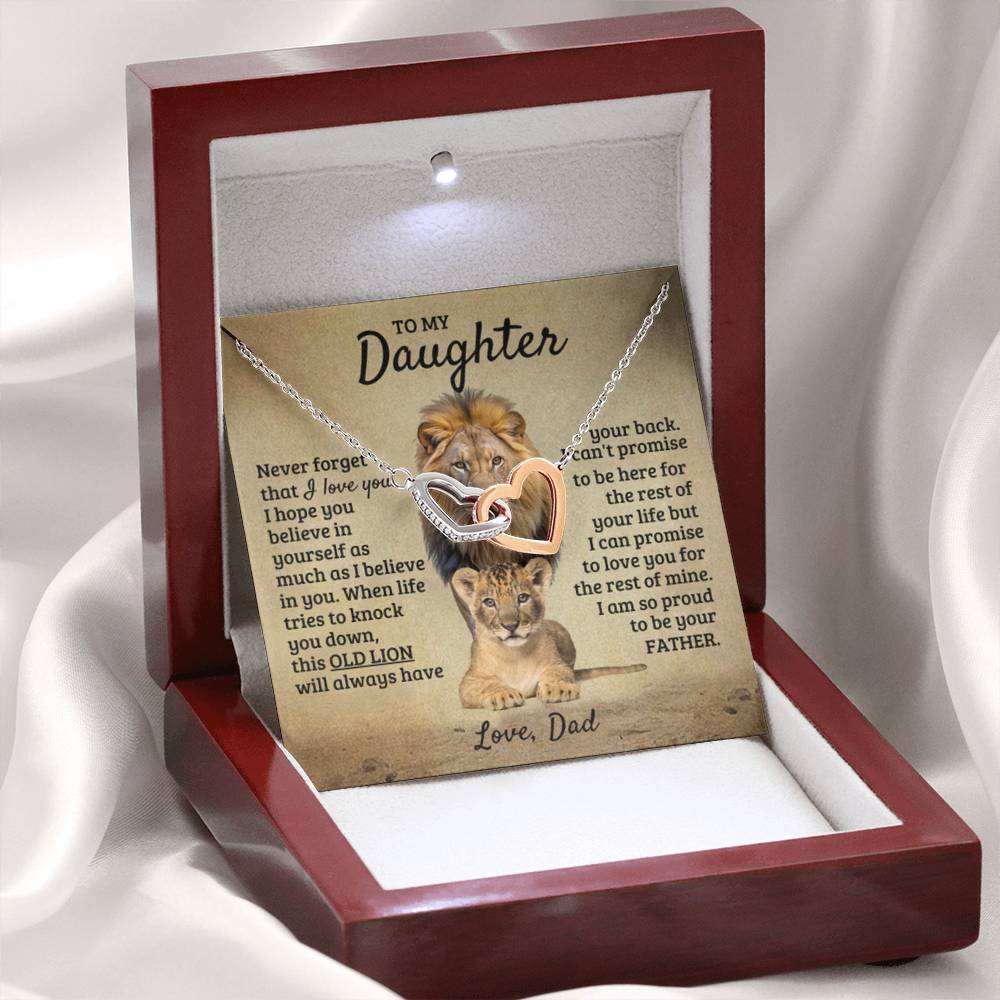 To My Daughter Necklace – Birthday Christmas Gift Necklace for Daughter – Interlocking Hearts Necklace - Personalize Memories