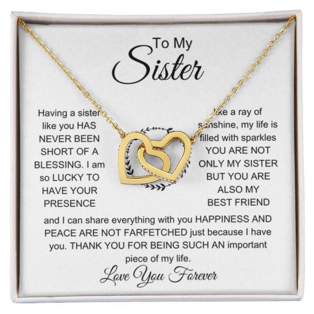To My Sister - Interlocking Hearts Necklace - Sentimental Gift for Sister - Personalize Memories