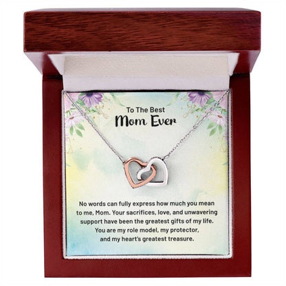 To The Best Mom Ever - Interlocking Hearts Necklace - Personalize Memories