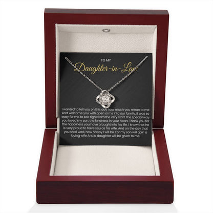To My Daughter In Law - Gift for Daughter in Law - Love Knot Necklace - Personalize Memories