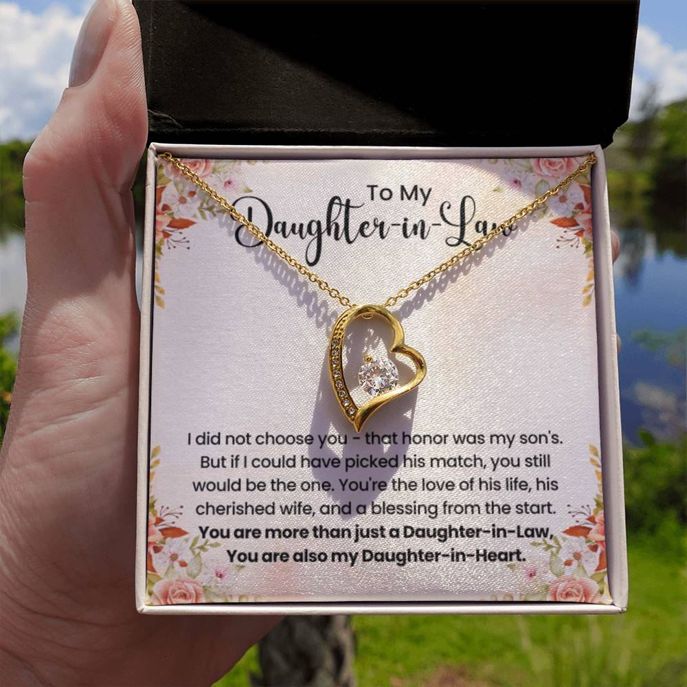 To My Beautiful Daughter In Law - Forever Love Necklace - Gift for Bonus Daughter - Personalize Memories