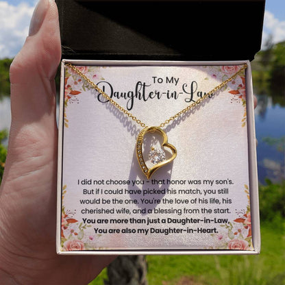 To My Beautiful Daughter In Law - Forever Love Necklace - Gift for Bonus Daughter - Personalize Memories