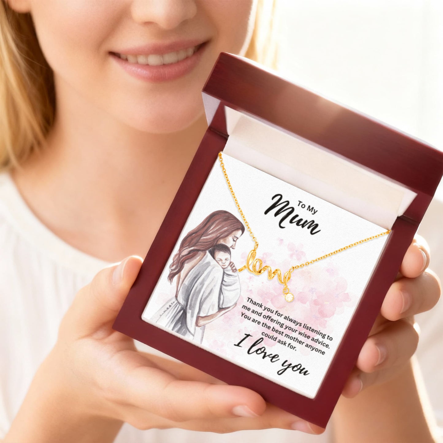 To My Mum - I Love You - Scripted Love Necklace - Personalize Memories