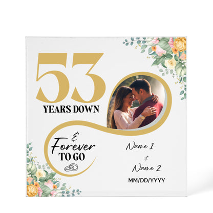 Personalized Acrylic Block, Custom Photo, Happy 53rd Wedding Anniversary Gifts, Marriage Gifts, 53 Year Married Gift Wife Husband Present