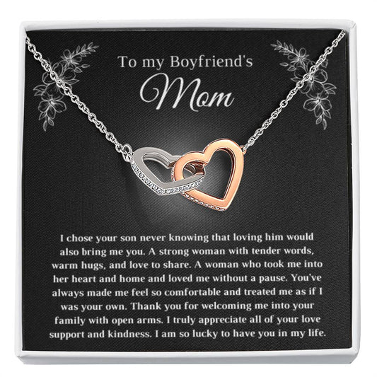 Gift for Bf's Mom - Interlocking Hearts Necklace - Personalize Memories