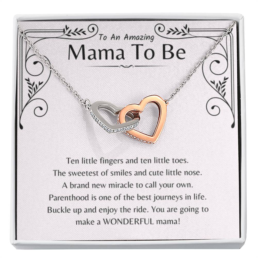 To An Amazing Mama To Be - Ten little fingers and ten little toes - Interlocking Hearts Necklace - Unique Gift for New Mom - Personalize Memories
