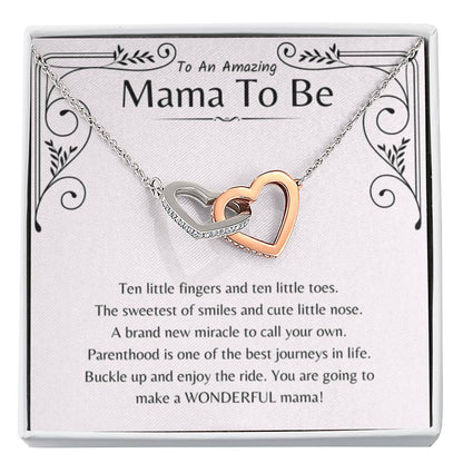 To An Amazing Mama To Be - Ten little fingers and ten little toes - Interlocking Hearts Necklace - Unique Gift for New Mom - Personalize Memories