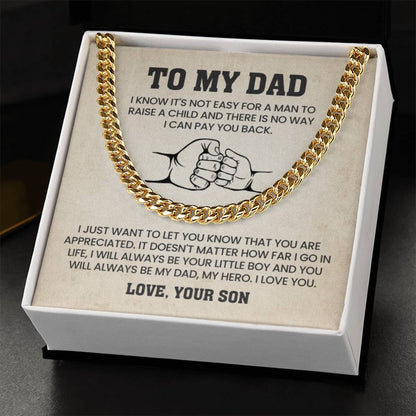 Gift for Dad from Son - Cuban Link Chain - Personalize Memories