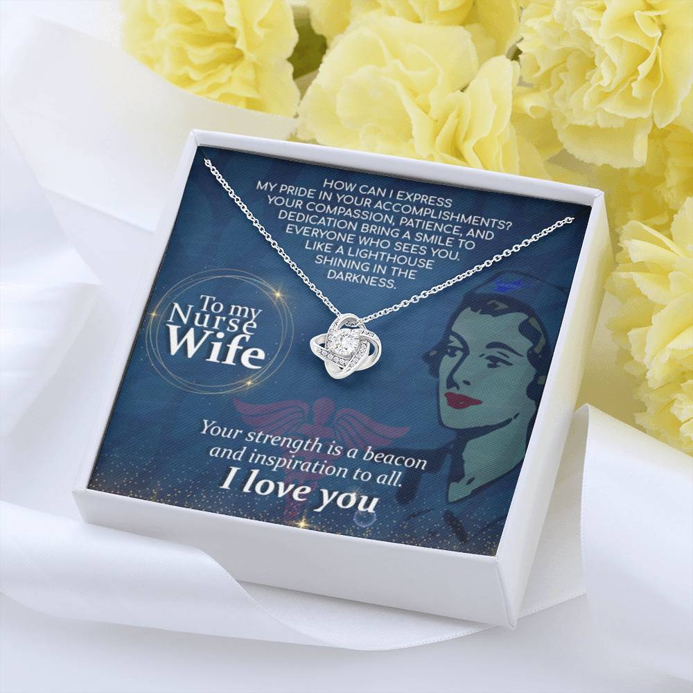 Nurse Wife Gift From Husband - Love Knot Necklace - Personalize Memories