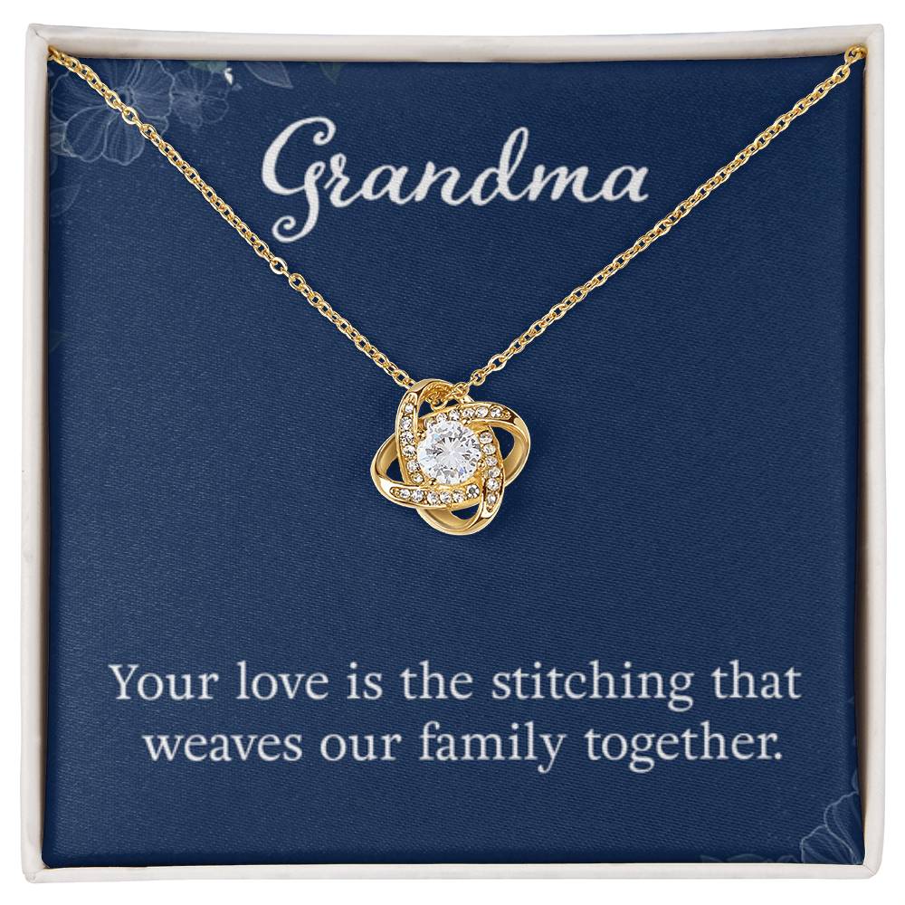 Grandma - Your love is the stitching - Gift for Grandmother Grandma - Love Knot Necklace - Personalize Memories