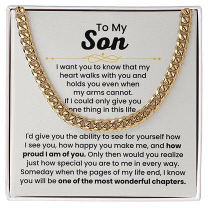 To My Son Necklace – Holiday Gift for Son Graduation – Cuban Link Chain - Personalize Memories