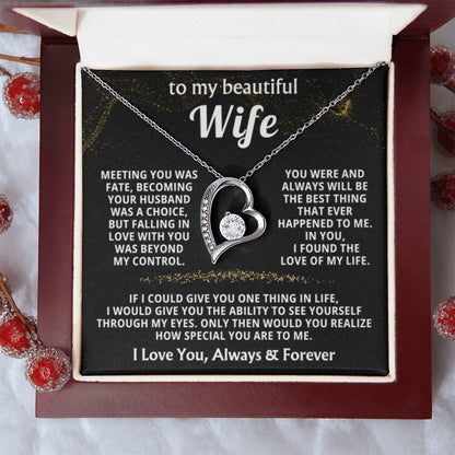 To My Wife Necklace - Best Surprise Gift for Wife from Husband for Anniversary, Christmas & Valentine’s Day - Forever Love Necklace - Personalize Memories