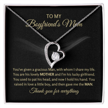 To My Boyfriend's Mom - You've given a gracious man - Forever Love Necklace - Unique Gift for Mom - Personalize Memories