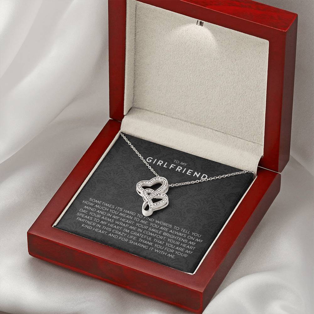 Gift for Girlfriend Necklace - Romantic Jewelry for Valentine’s Day, Birthday & Special Relationship Moments - Heart-to-heart Pendant Necklace - Personalize Memories