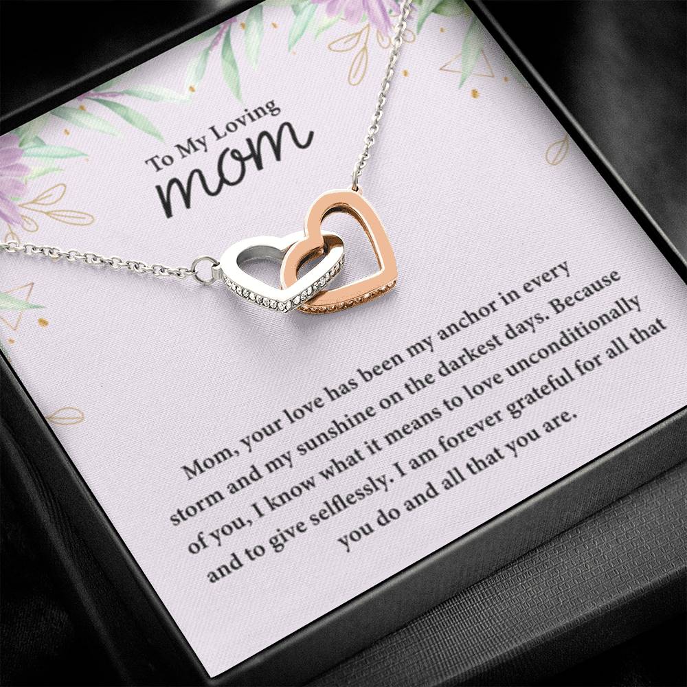 To My Loving Mom - Interlocking Hearts Necklace - Best for Birthday, Christmas & Mother's Day - Personalize Memories