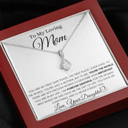 To My Loving Mom - I'm Forever Grateful - Alluring Beauty Necklace Gift from Daughter - Personalize Memories