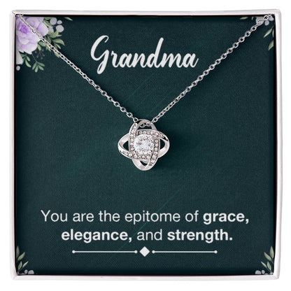 Grandma Necklace from Grandkids Grandma - Love Knot Necklace - Personalize Memories