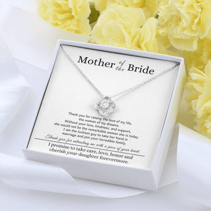 Mother of the Bride Gift from Son In Law - Thank you for raising the love of my life - Love Knot Necklace - Personalize Memories