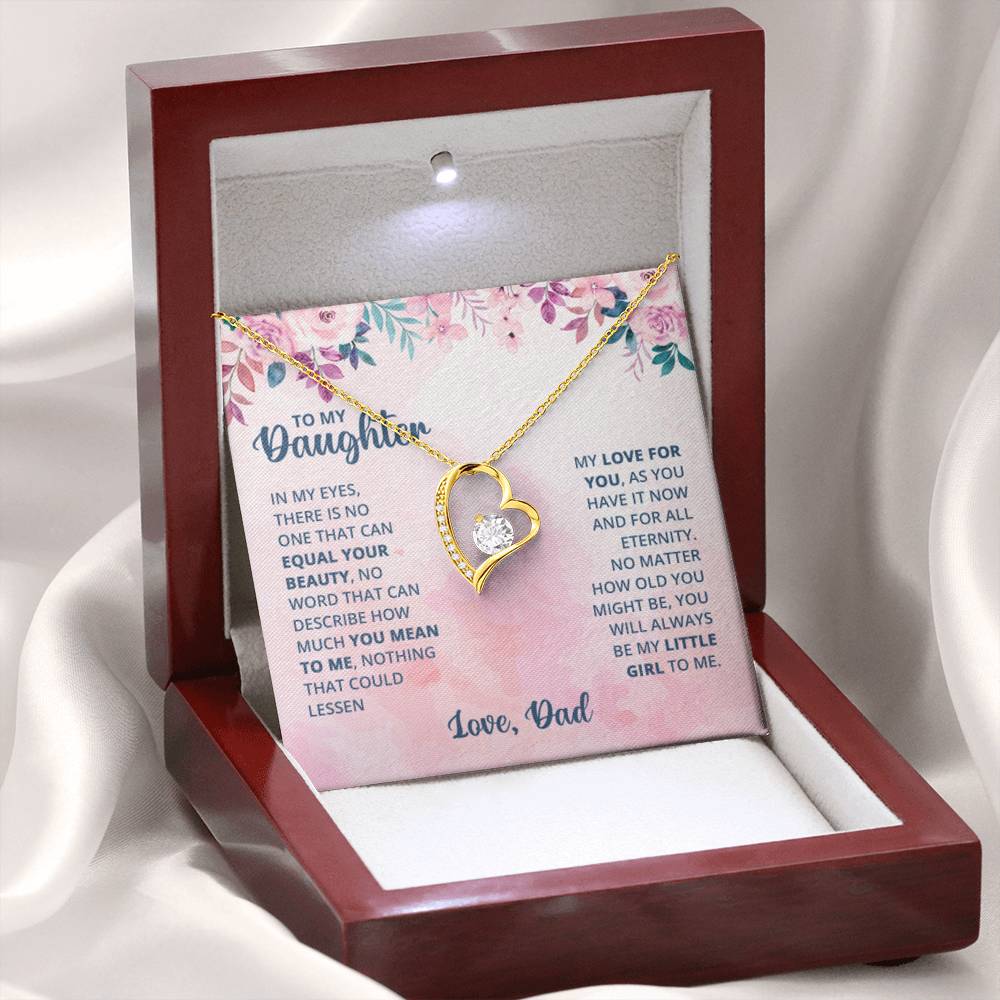 To My Daughter Necklace - Equal Your Beauty - Dad to Daughter Gift - Forever Love Necklace - Personalize Memories