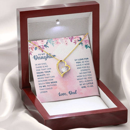 To My Daughter Necklace - Equal Your Beauty - Dad to Daughter Gift - Forever Love Necklace - Personalize Memories