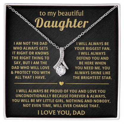 To My Daughter Necklace - Sentimental Surprise Gift from Dad - Alluring Beauty Necklace - Personalize Memories